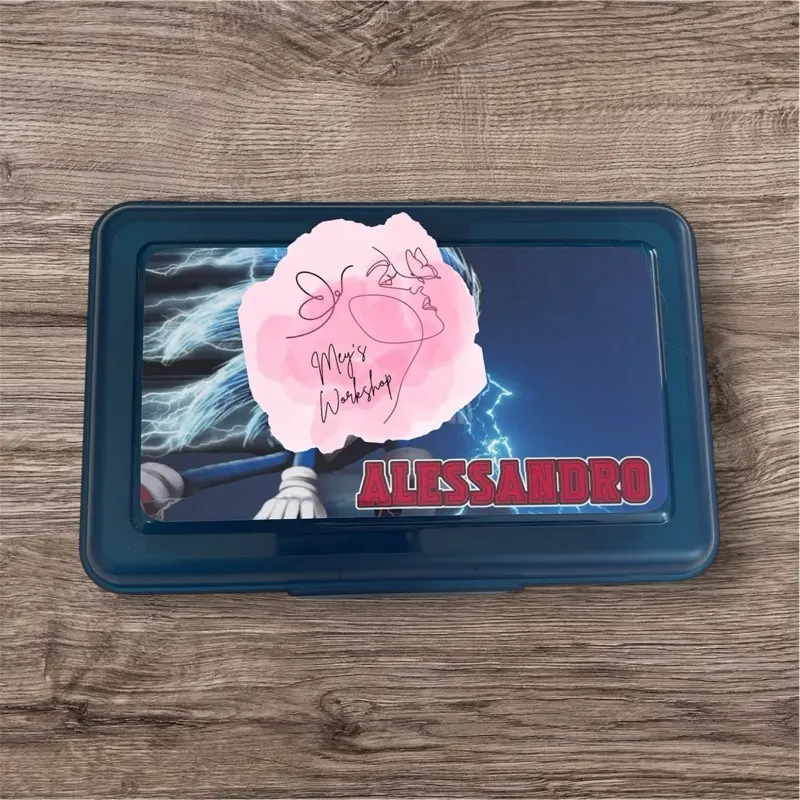 Personalized Pencil Box  - Custom Design with Name and Artwork Featuring. AFTER PURCHASE SEND NAME AND PREFERENCES BY SHOPPING CHAT