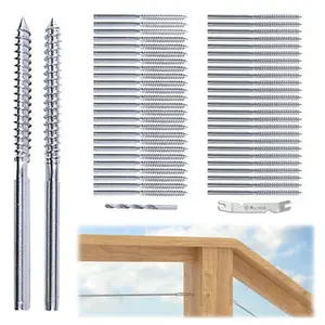 Muzata CK17 T316 Stainless Steel 1/8" Left & Right Hand Lag Screws for Cable Railing Systems