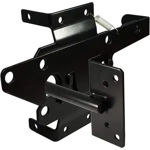Self-Locking Gate Latch Post Lever Wood/PVC Fence Gate Lock with,for Pool| Yard|  ,,Black