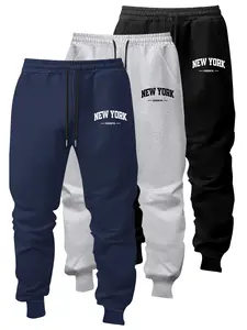 Men's Letter Print Casual Jogger Pants Set, Perfect Drawstring Design, Soft Comfortable Running Shorts, Basic Wardrobe Essential