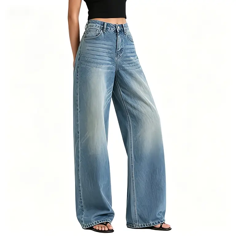 EMMIOL Baggy Jeans for Women High Waisted Womens Wide Leg Jeans Plus Size | Y2K Boyfriends Denim Pants, Casual Loose Wide Leg Jeans, Straight Leg, High Waist, 90s Vintage Baggy Pants with Pockets