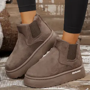 Women's Platform Cute Ankle Boots Warm Fluffy Fuzzy Lining  Slip On Water Resistant Winter Snow Boot Shoes for Ladies Gift Springfresh Footwear Flatform
