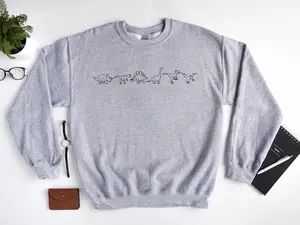 Dinosaur Evolution Sweatshirt, Funny Dino Crewneck, Minimalist Dinosaur Apparel, Cute Gift for Dinosaur Lovers