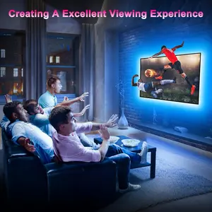 Smart TV Backlight LED Sync Lights for 55-65 Inch TVs, USB Powered Music Sync with Multiple Scene Modes, Ideal for Gaming and Display, LED Strip Light