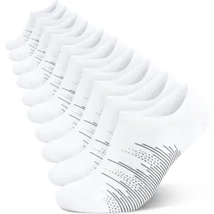 No Show Socks Men 10 Pairs Ankle Low Cut Cotton Men Socks with Non Slip Grips 6-10/11-13