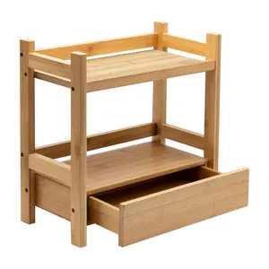 Sorbus 2-Tier Bamboo Organizer