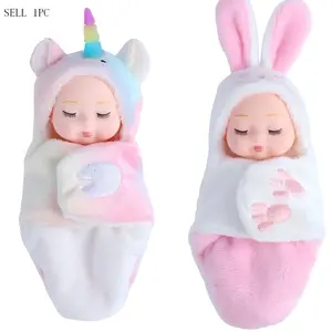 1pcs 11cm(4.33-inch mini) mini Sleep BabyAnimal Themed Cute Sleeping Baby DollsPlush Toys Perfect Kids Gift Party Favors forChildren Soft and Cozy