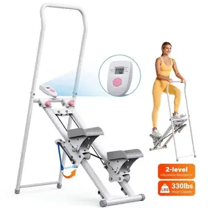 Stair Climber, Suitable for Home Gym Exercise, Adjustable Resistance and Pedals, New Vertical Climbing Machine, Suitable for Full Body Workout, Compact Foldable Aerobic Climbing Machine with Extended Step Range