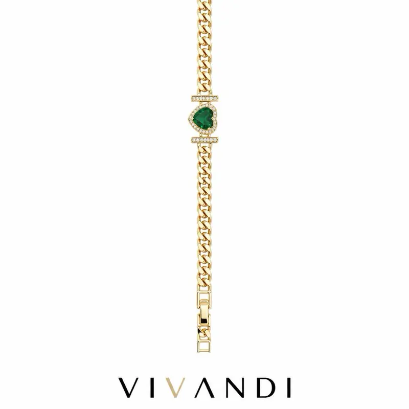 Vivandi Green Heart Bracelet