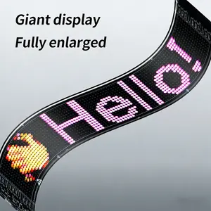 LED Flexible Display 20x96, Modern Tech Style, Bluetooth-compatible Connection, Smart Full Color Ad Screen, Waterproof, Easy Installation, Includes Accessories
