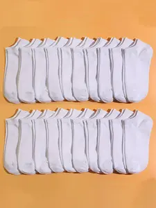 Women's 20 Pairs Solid Plain Ankle Socks, Basic Casual Comfy Breathable Low Cut Socks for All Seasons, Women's Socks for Daily Wear