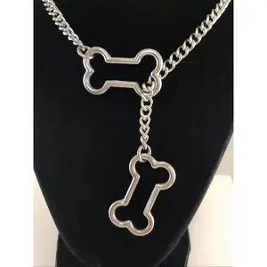 Unisex Doggy Bone Pendant Necklace, Alloy Material, Punk Style, Suitable for Daily Wear, All Seasons, Choking Hazard Warning, Exquisite Chain Jewelry(Sheet)