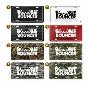 Boobie Bouncer Funny License Plate, 12x6 Aluminum Car Tag, Novelty Vanity Plate, Camo Black White Red Designs, Humor Gift for Him Car Decor