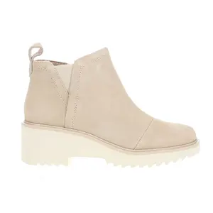 TOMS Womens Maude Zippered  Casual Boots Ankle Mid Heel 2-3" - Beige