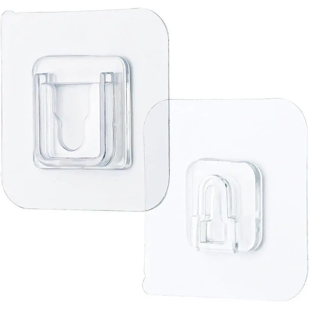 5/10/15-Pair Double-Sided Adhesive Wall Mounted Hooks – Smooth Waterproof Strong Hold Hangers for Kitchen, Bathroom, Wooden & Metal Walls, No-Drill Damage-Free Storage for Towels, Keys, Loofahs & Light Items, Easy Installation & Removal