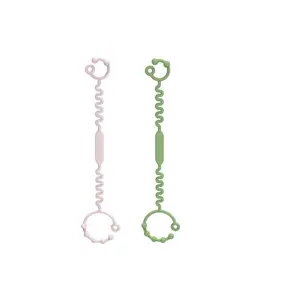 2pcs silicone pacifier chain holder for babies, Adjustable Baby Stroller Toy Rope,Baby Silicone Safety Toy Rope & Bottle Rope, Baby High Chair, Car Seat  Accessories, Stroller, Cute