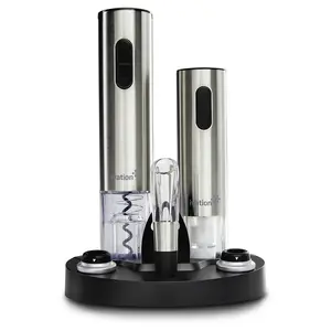 Ivation 7-Piece Wine Gift Set with Electric Bottle Opener Wine Aerator Foil Cutter and More Durable Stainless Steel Base