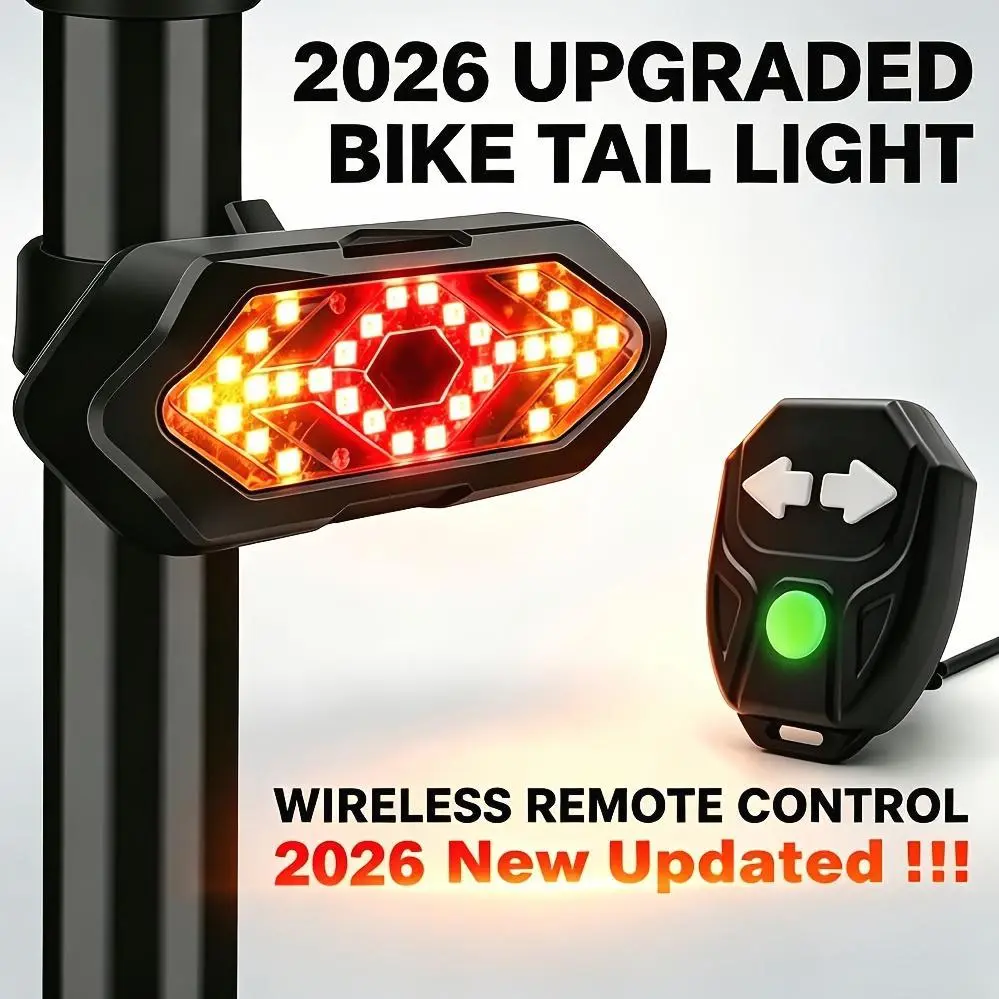 [High Visibility] Bike Tail Light with Turn Signals USB Rechargeable 5 Modes 120 Lumens Bright LED Bike Safety Rear Light for Adults Kids Men Women Road Mountain Cycling Safety Taillight Additions | Wireless Remote Control, Without Battery