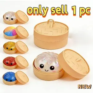 Crystal Slime Dumpling Squishies - Glitter Dumpling Stress Balls, Fidget Sensory Toy, Easter Basket Stuffers, Stocking Stuffers