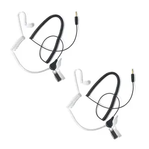 Receiver/Listen ONLY Surveillance 3.5mm Headset Earpiece with Clear Acoustic Coil Tube Earbud Compatible with Two-Way Radios, Transceivers and Radio Speaker Mics Jacks  for Security, Police and Law Enforcement Use(2 pcs) Headphone