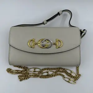 Pre-owned GUCCI leather shoulder bag White