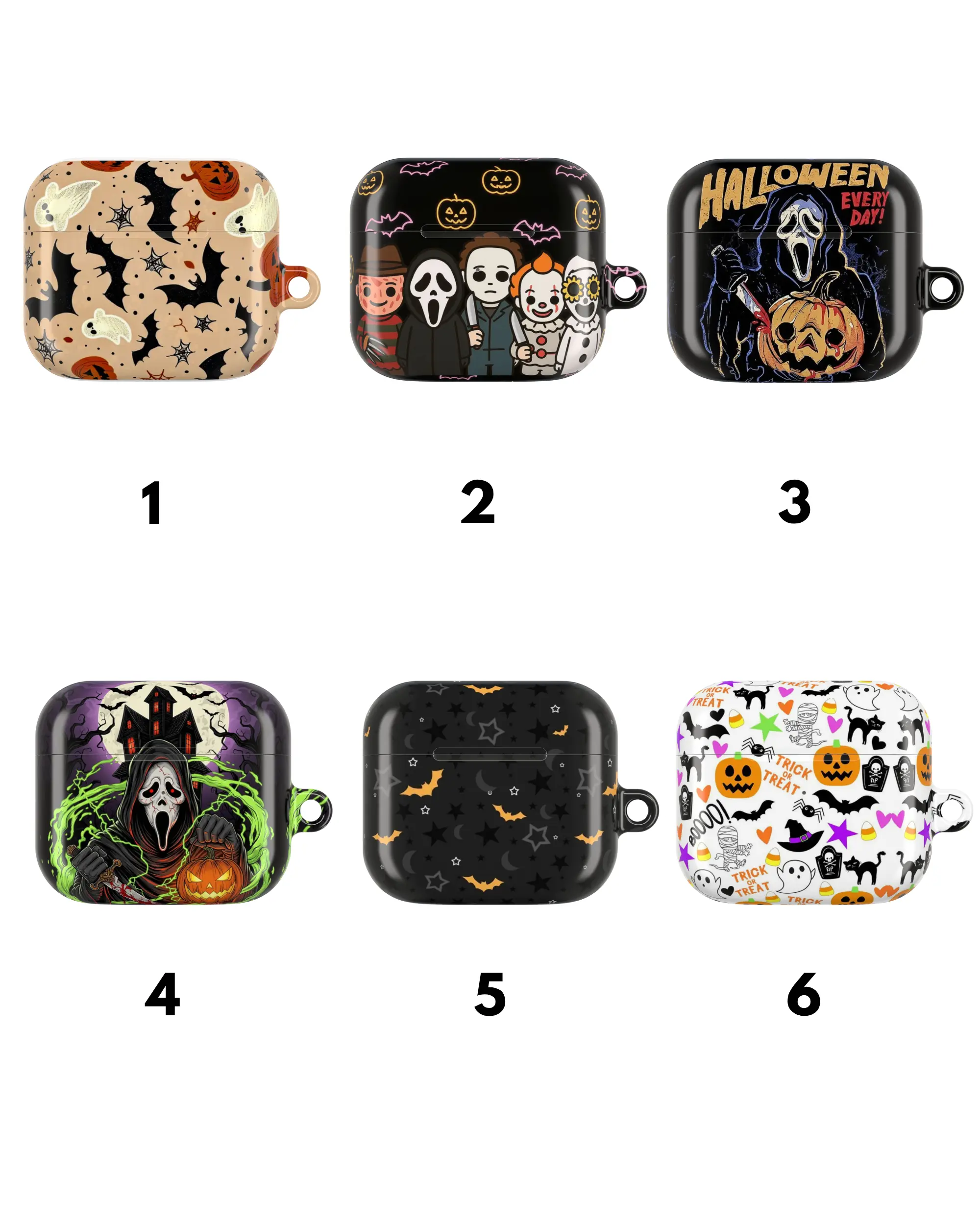 Halloween Edition Aesthetic Silicone Case - Compatible with AirPods 1,2,3,4 & Pro 1,2,3 - Perfect Halloween Gift