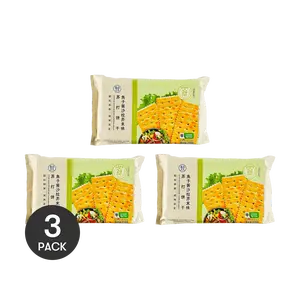 FRESHIPPO Caviar Salad Wasabi Soda Crackers 3-Pack (228g x 3) - Savory & Crispy Snack for Salads & Appetizers