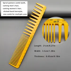 1pcs Trimming Comb, Spiral Teeth Haircut Comb, Multi-Use Styling Brush, one comb for multiple uses, Precision Cutting, Heat Resistant PC Material, Essential for Salons & Home Use