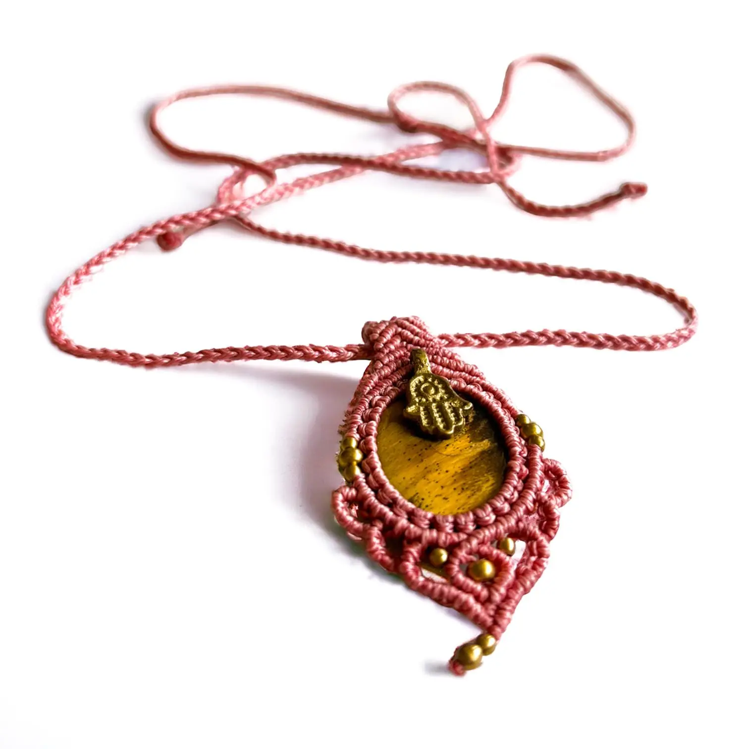 Tiger Eye Macramé Necklace: Fearless & Fierce