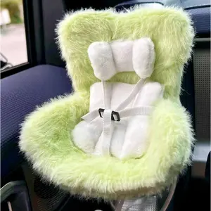 Car Seat for Dolls with Soft Furry Cushion, Air Vent Clip and Desktop Stand, Cute and Functional Car Ornament for Fans and Doll Collectors