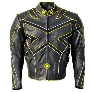 Men's Biker X The Last Stand Wolves Moto Racer Faux Leather Jacket