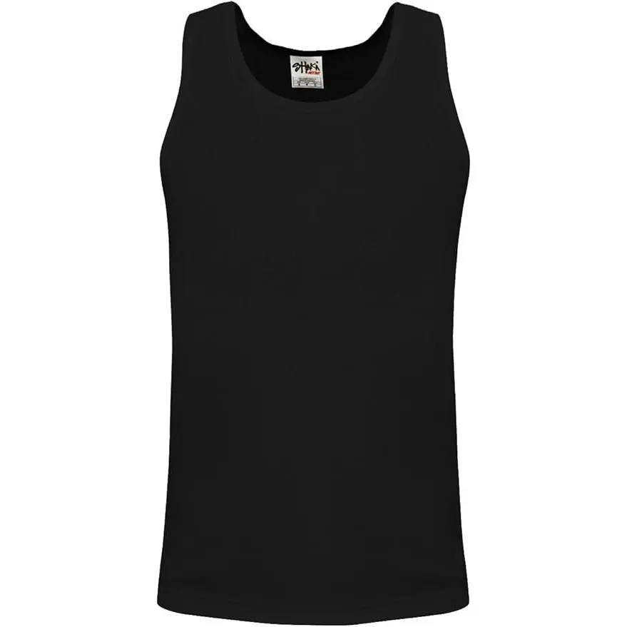 SHAKA WEAR Men's Solid Cotton Muscle Tank Top, Durable Workout Undershirt with Double Stitching for a Clean Look, Tank Tops, Solid Color, Clean Look, Slim Fit Flatters Without Clinging, Casual, Fashion, Sleeveless