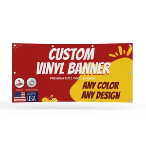 Personalized Custom Vinyl Banner Printing Indoor or Outdoor use Printed Business Event Birthday Party Large Custom Vinyl banner for Party Decoration Factory of Stickers Waterproof Cloth