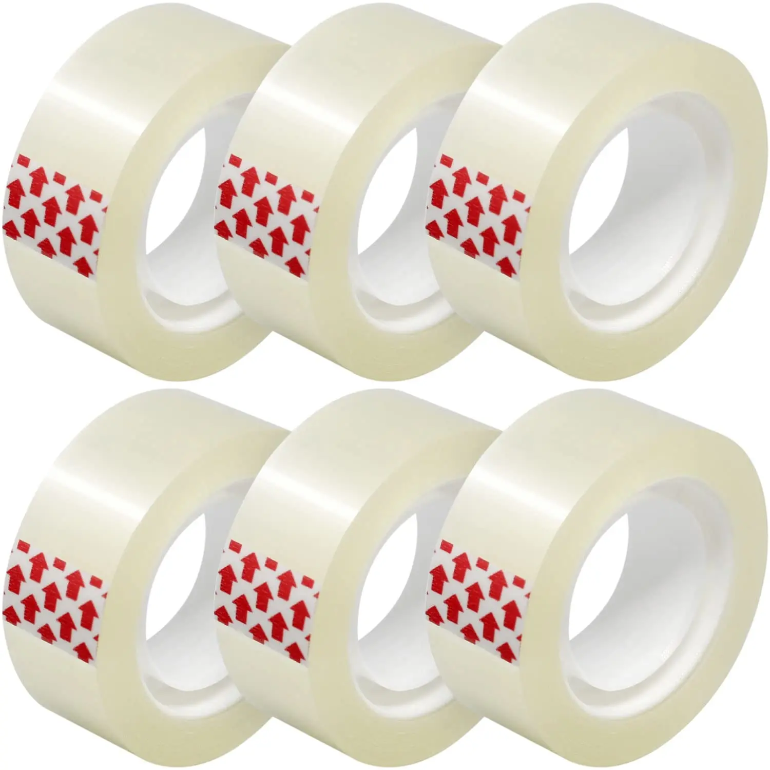 6 Rolls, 3/4 x 1000 Inch, 1 Inch Core, Clear Desktop Refillable Tape Dispenser Refill Rolls, Gift Wrapping Tape.