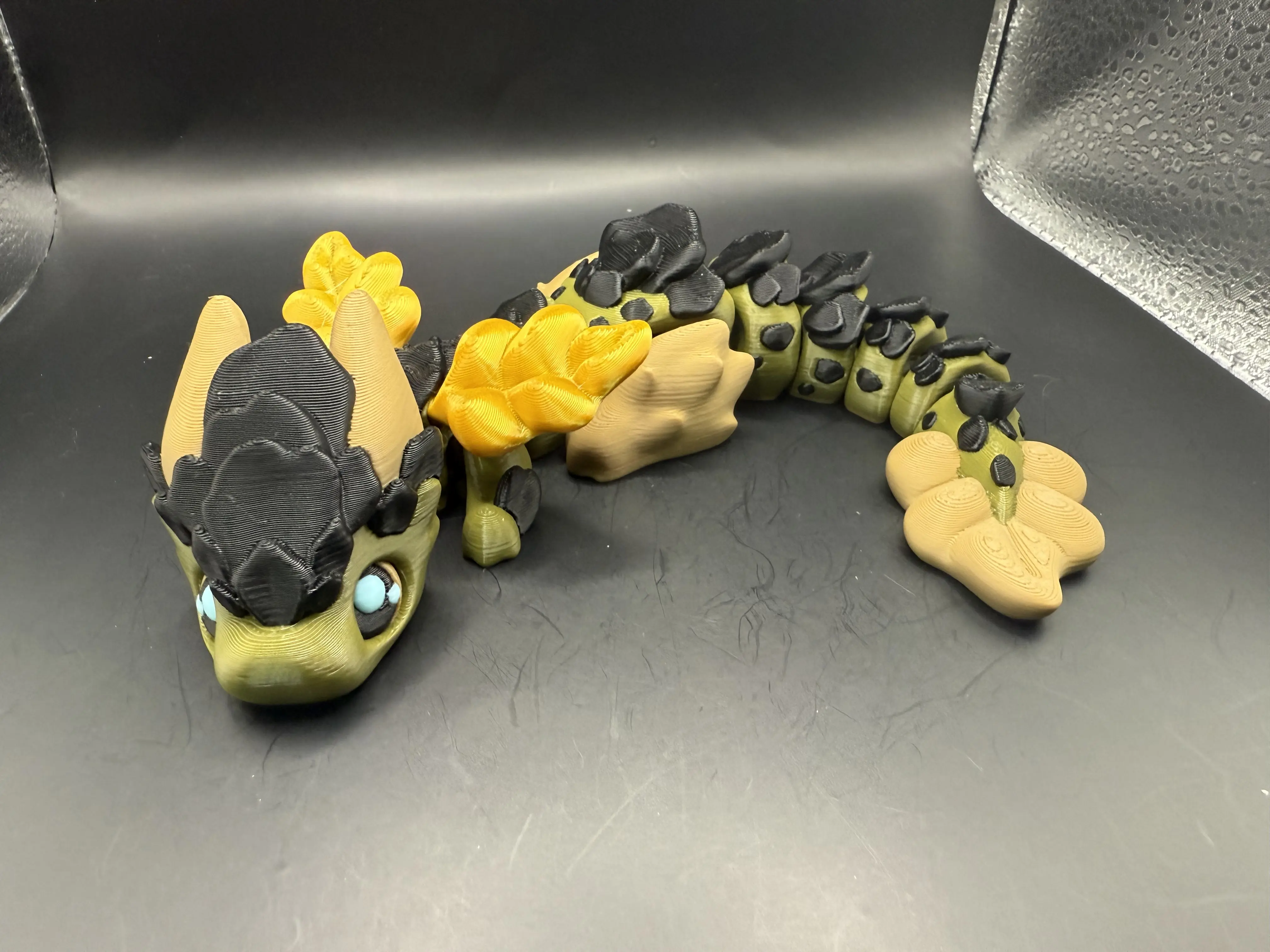 Sakura Dragon 3D Printed Fidget Fun Desk Decor or Gaming Station 8.5 Inches Long in Vibrant Colors for Desk Decor & Gaming Setup