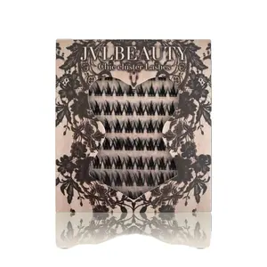 JVLBEAUTY【Night Elf】 Original Euro-American Style False Eyelashes, D Curl, Voluminous, Individual Clusters, Asian-Inspired Comic Look