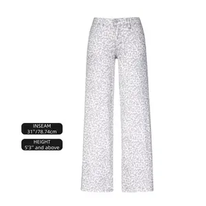 Magic ONESO Mid-low Rise Baggy Jeans Stretchy Wide Leg for Women Distressed Pants Light Blue/Dark Blue/Leopard Print/PinkieBow Womenswear Bottom 8001 Lady Basic Minimalist Comfortable Denim Tummy Control Curve Hugging Plus Size Regular Size BBL