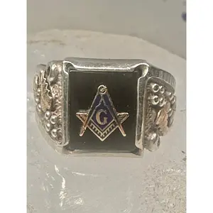 Masonic ring size 8.5 Black Hills Gold band 12K sterling silver men Coleman