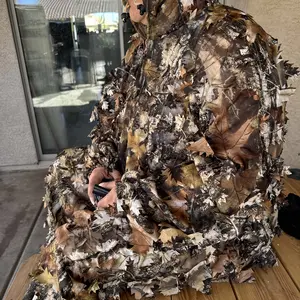 LOOGU Hunting Ghillie Suit 3D Leafy Camo Suit Camouflage Accessories Clothing Fathersdaygift Outdoor Tactical Equipment Survival Kit Free Size Elastic Waist Breathable Mesh Fabric