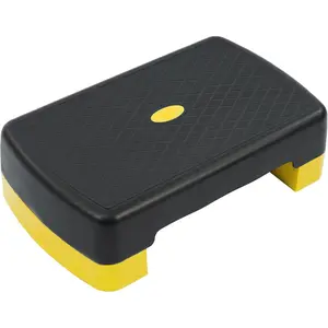 Fitvids 18" Workout Aerobic Stepper Platform, Adjustable Risers, Black/Yellow