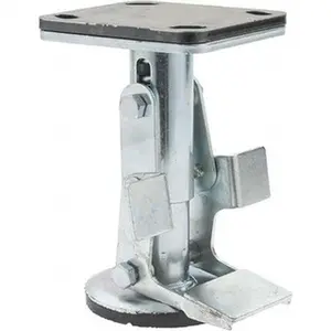 Hamilton Caster Floor Truck Lock for 5" Diam Caster Wheels 5-3/4" Retracted Clearance, 4" x 4-1/2" Top Plate Size, 2-5/8" x 3-5/8" Slotted to 3" x 3" Bolt Hole Spacing TL-55J