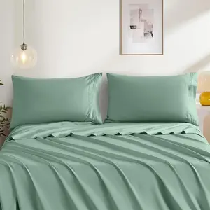 2 Pack Pillow Covers Queen Size, Light Green Pillow Cases Microfiber Pillowcase Soft Breathable and Non Shrinking Envelope Pillow Shams 20"X 30"