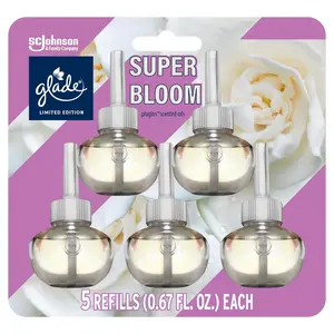 Glade PlugIns Scented Oil Air Freshener Refills, Super Bloom, 0.67 oz, 5 Count