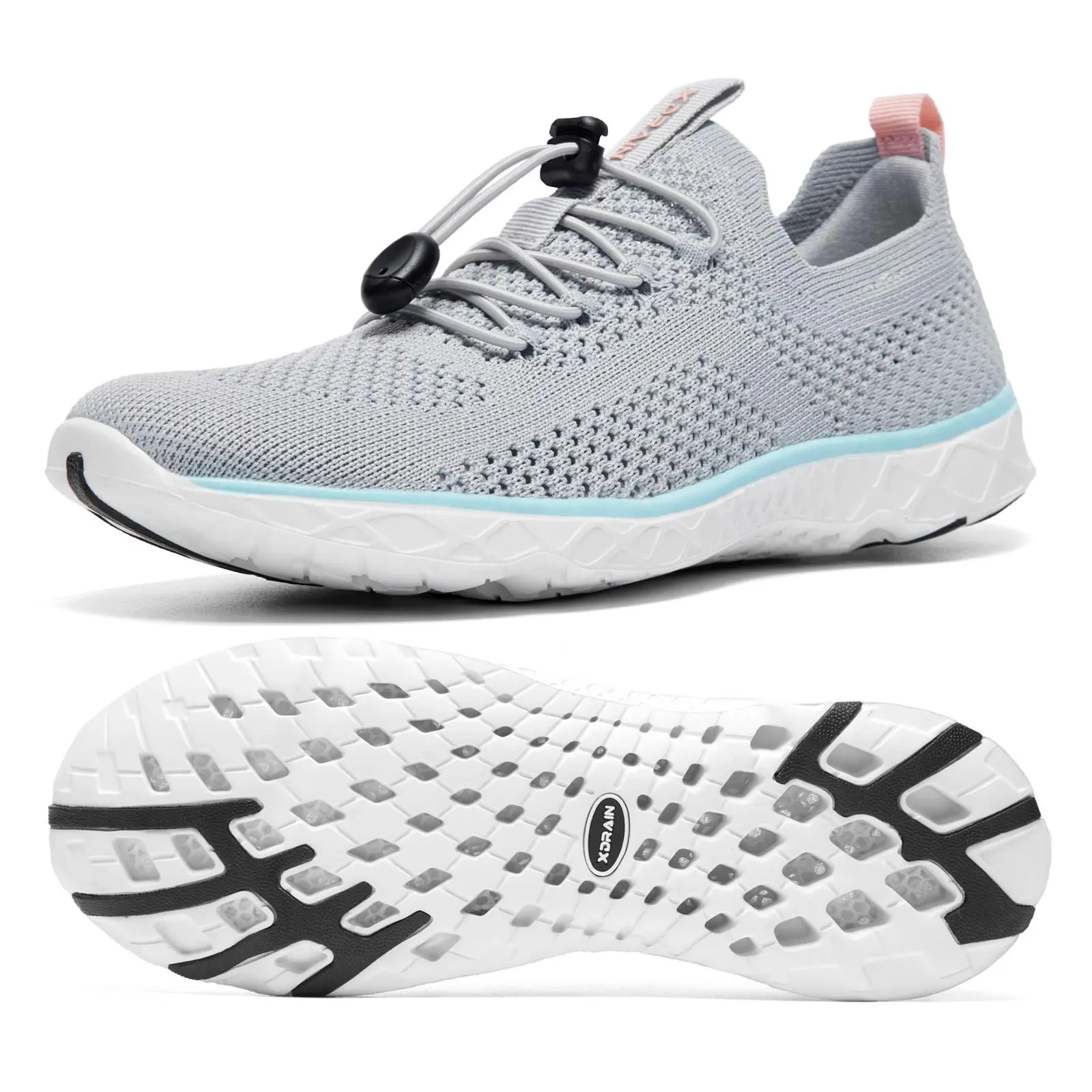 KOLILI Women's Fashion Knit Water Shoes, Lightweight Quick Dry Slip-on Barefoot Aqua Socks with Drainage for Beach, Hiking & Outdoor Sports, Fashion Watershoes, Outdoor Water Shoes, Lightweight Swim Shoes tiktokshopbacktoschool
