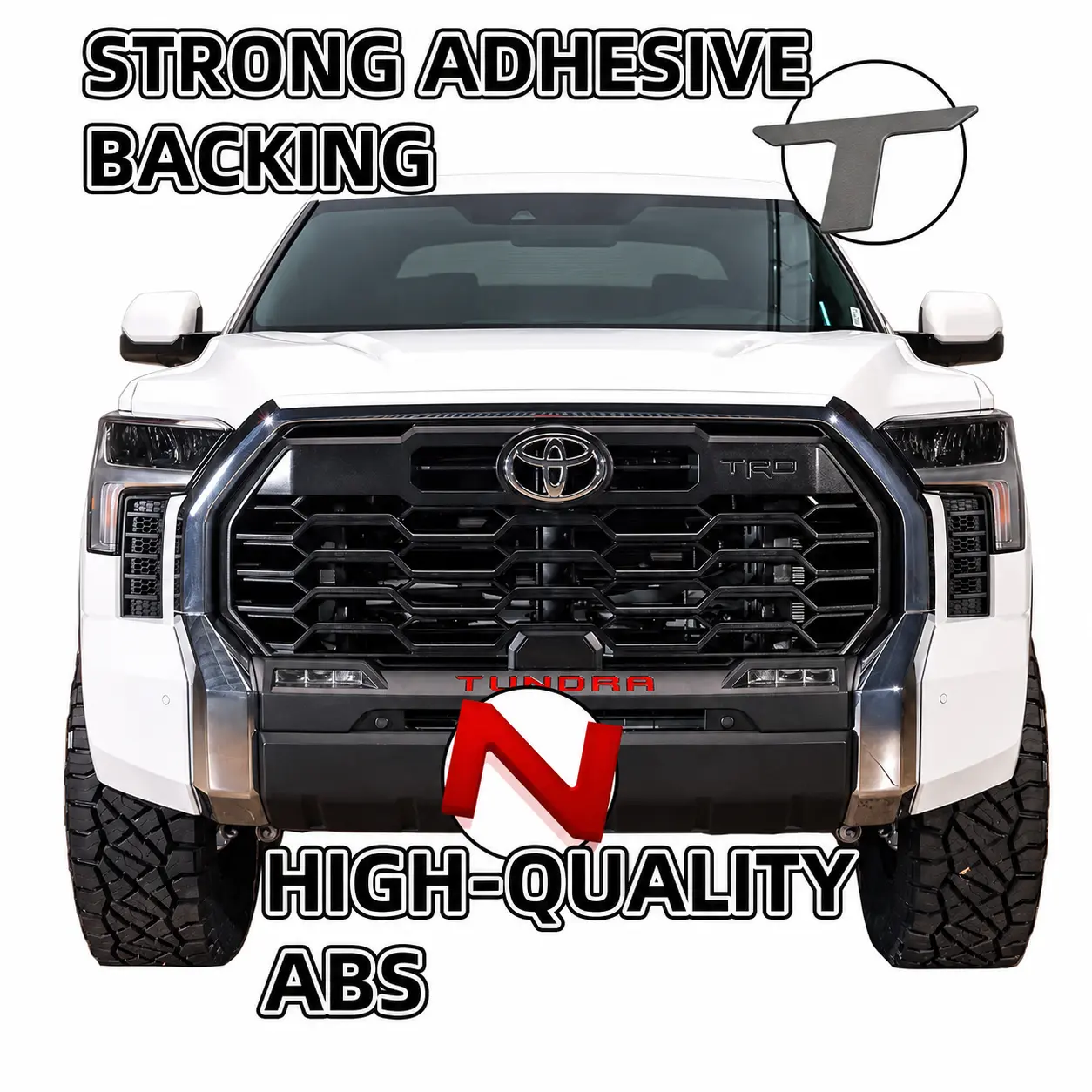 2022-2026 Toyota Tundra Front Bumper Letter Inserts, 3D Raised TUNDRA Emblem Badge, ABS Exterior Trim Accessories