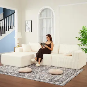 Garvee 108 in Modular Sectional Sofa Couches for Living Room Cloud Memory Boneless Couch No Assembly Required