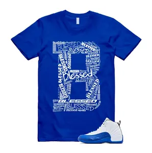 Shirt matching AJ 12 Blueberry Royal Blue White, Blueberry Jordan 12 Shirt, Gildan 5000 Unisex Shirt, Summer T shirt 100% Cotton, Menswear
