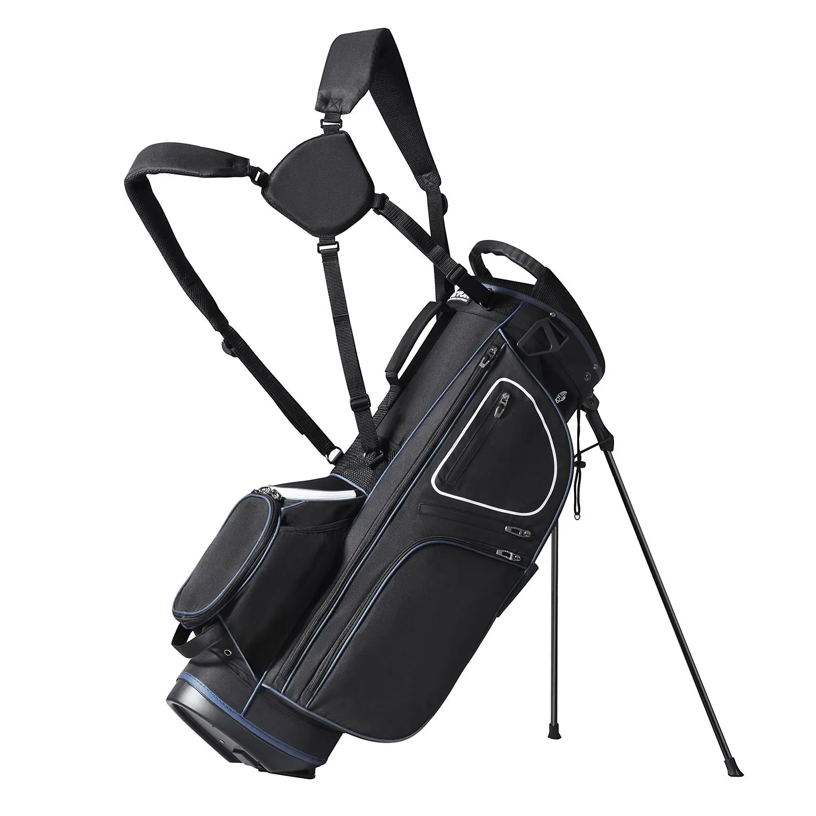 【Backtoschool】VEVOR Golf Cart Bag with 14 Way Organizer Divider Top, 35” 11 Pockets Premium Cart Bag with Stand, Durable Golf Bags with Handles & Dust Cover & Detachable Dual Strap for Men & Women, Black White