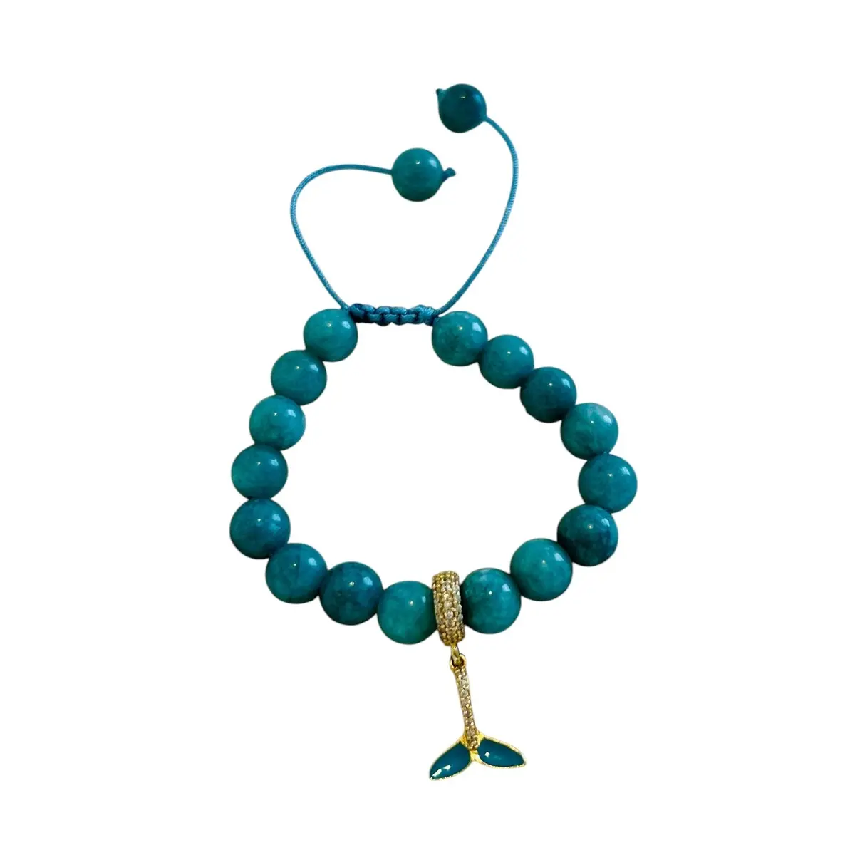 Gold Bracelet with Natural Stone - Hand Made, 10k Gold, Aquamarine Stone, Elegant Design for Everyday Wear