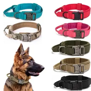 Durable Tactical Dog Collar Leash for Pet Training and Exercise hand free Adjustable Reflective